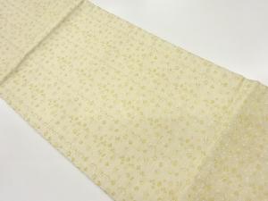 方に花唐草・鱗模様織出し開き名古屋帯（額縁仕立て）